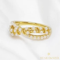 Ronja antiallergén Gold Filled gyöngyös gyűrű 52-es