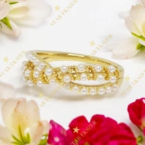 Ronja antiallergén Gold Filled gyöngyös gyűrű 52-es