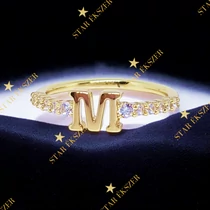 &quot;M&quot; betűs 14K antiallergén Gold Filled gyűrű 52-es