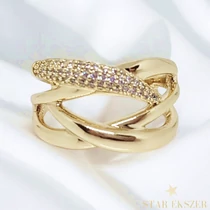 Sabrina 14K antiallergén Gold Filled köves gyűrű 52-es