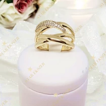 Sabrina 14K antiallergén Gold Filled köves gyűrű 52-es