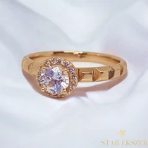 Fresita 18K antiallergén Gold Filled köves gyűrű 52-es