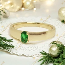 Tina 14K antiallergén Gold Filled gyűrű zöld 52-es