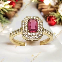 Toulon 14K antiallergén Gold Filled gyűrű 52-es piros