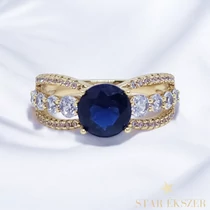 Padova 14K antiallergén Gold Filled gyűrű 54-es kék