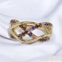 Geillis 14K antiallergén Gold Filled színes gyűrű 54-es