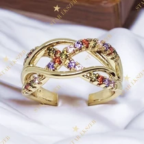 Geillis 14K antiallergén Gold Filled színes gyűrű 54-es