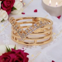 Victoria Gold Filled, antiallergén, apró köves gyűrű 56-os