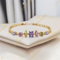 Meilan Gold Filled antiallergén köves karkötő 17cm színes