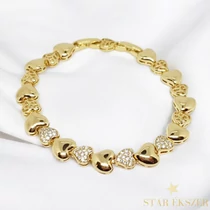 Lili 14K Gold Filled antiallergén szíves karkötő 17/19cm