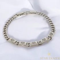 Chelita White Gold Filled antiallergén szíves karkötő 17/19cm 