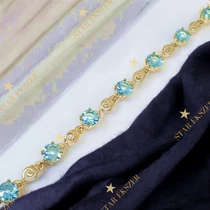 Amelia 14K Gold Filled antiallergén karkötő 17cm türkiz