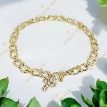 Nelli 14K Gold Filled antiallergén keresztes karkötő 18cm