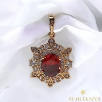 Naria Gold Filled antiallergén piros köves medál