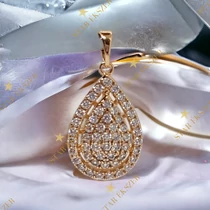 Cindy Antiallergén Gold Filled köves csepp medál 
