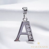 "A" betű White Gold Filled antillergén medál