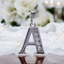 &quot;A&quot; betű White Gold Filled antillergén medál