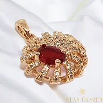 Rozetta 18K Gold Filled antillergén medál piros