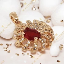Rozetta 18K Gold Filled antillergén medál piros