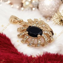 Rozetta 18K Gold Filled antillergén medál fekete