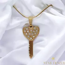 Kulcs medálos Gold Filled antiallergén nyaklánc 45cm
