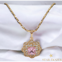 Betta Gold Filled antiallergén virág medálos nyaklánc 45cm pink