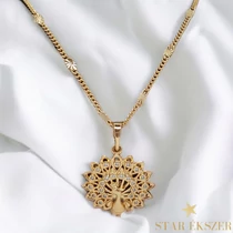 Páva medálos Gold Filled, antiallergén nyaklánc 45cm