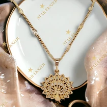 Páva medálos Gold Filled, antiallergén nyaklánc 45cm