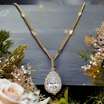 Liberio Gold Filled, antiallergén csepp köves nyaklánc 45cm