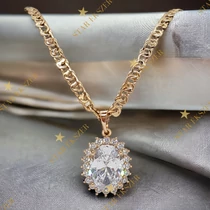 Berfin Gold Filled extra Nyaklánc köves medállal 45cm