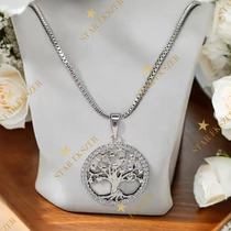 Yonita White Gold Filled antiallergén életfa medálos nyaklánc 50cm