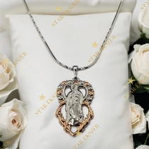 Mária medálos White Gold Filled antiallergén nyaklánc 50cm