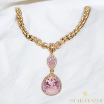 Elke Gold Filled antiallergén pink medálos nyaklánc 45cm