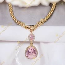 Elke Gold Filled antiallergén pink medálos nyaklánc 45cm