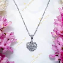 Barake White Gold Filled antiallergén szíves nyaklánc 45cm