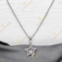 Csillag medálos White Gold Filled antiallergén nyaklánc 45cm