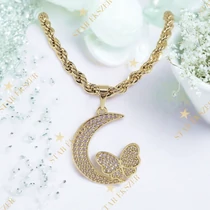 Prémium Hold medálos 14K Gold Filled antiallergén nyaklánc 50cm