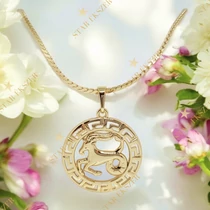 N. Horoszkópos 14K Gold Filled antiallergén nyaklánc 45cm Bak