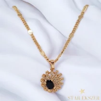Rozetta 18K Gold Filled antiallergén medálos nyaklánc 45cm fekete