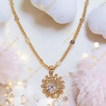 Rozetta 18K Gold Filled antiallergén medálos nyaklánc 45cm fehér