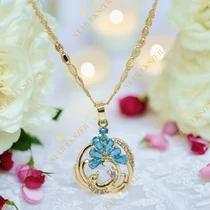 Alicante 14K Gold Filled antiallergén medálos nyaklánc 60cm türkiz