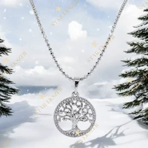 Yonita White Gold Filled antiallergén életfa medálos nyaklánc 50cm