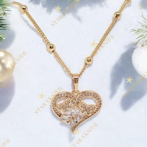 Pillangós szív medálos Gold Filled antiallergén Nyaklánc 45cm