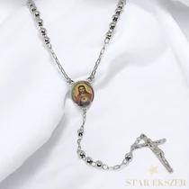 Jézusos 18K White Gold Filled antiallergén rózsafűzér