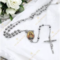 Jézusos 18K White Gold Filled antiallergén rózsafűzér