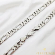 Figaro White Gold Filled antiallergén nyaklánc 60cm/5mm