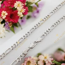Figaro White Gold Filled antiallergén férfi nyaklánc 60cm