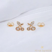 Cseresznye 18K antiallergén fülbevaló