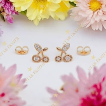 Cseresznye 18K antiallergén fülbevaló