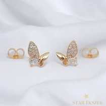 Dita 18K GF. antiallergén pillangós fülbevaló clear